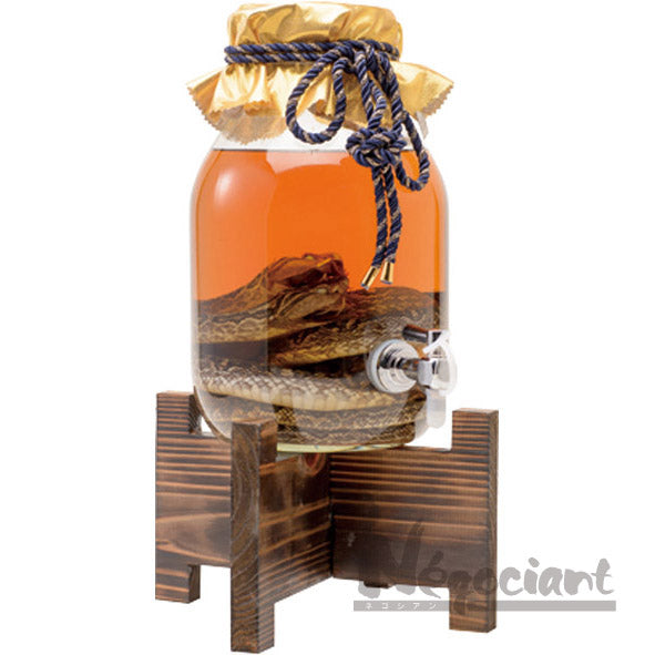 夫婦ハブ入りハブ酒 蛇口付き 35度 3000ml